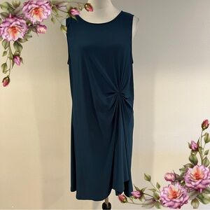 Elegant green Teal Sleeveless stretchy mini Dress size 14